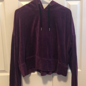 Calvin Klein cropped purple hoodie